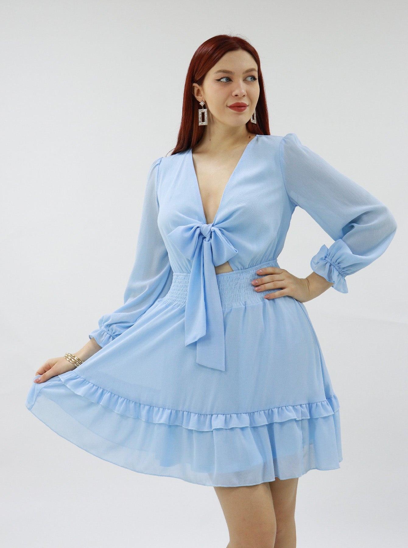 Talena Dresses In Baby Blue