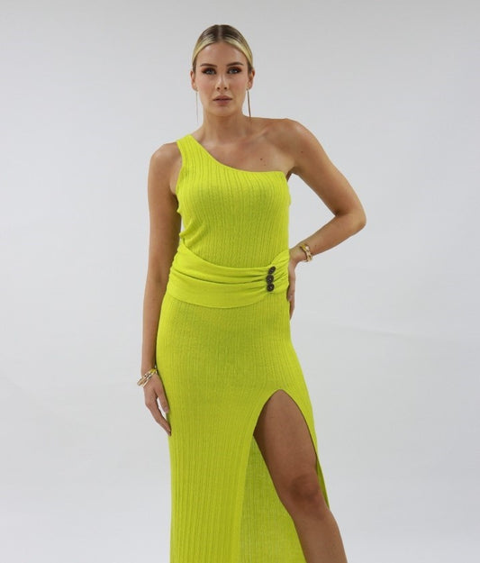 Kiana Dress In Coral Green