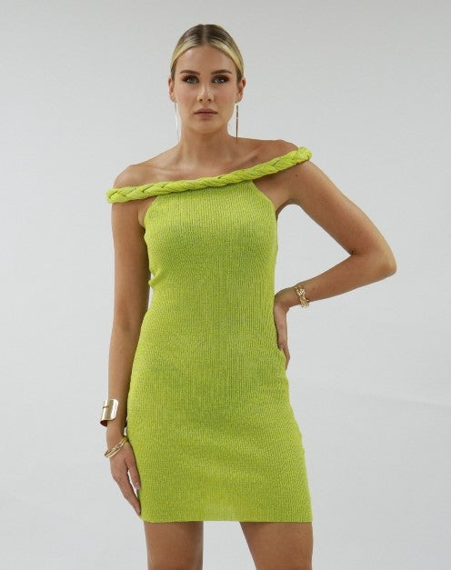 Heaven Dress in Glittered Apple Green