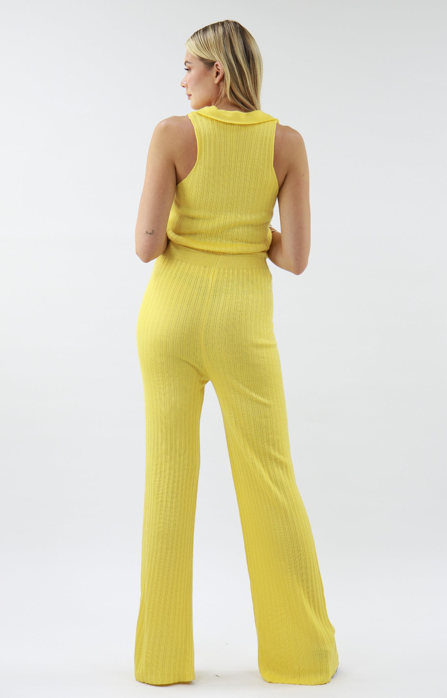 Collared Jumpsuit In Yellow